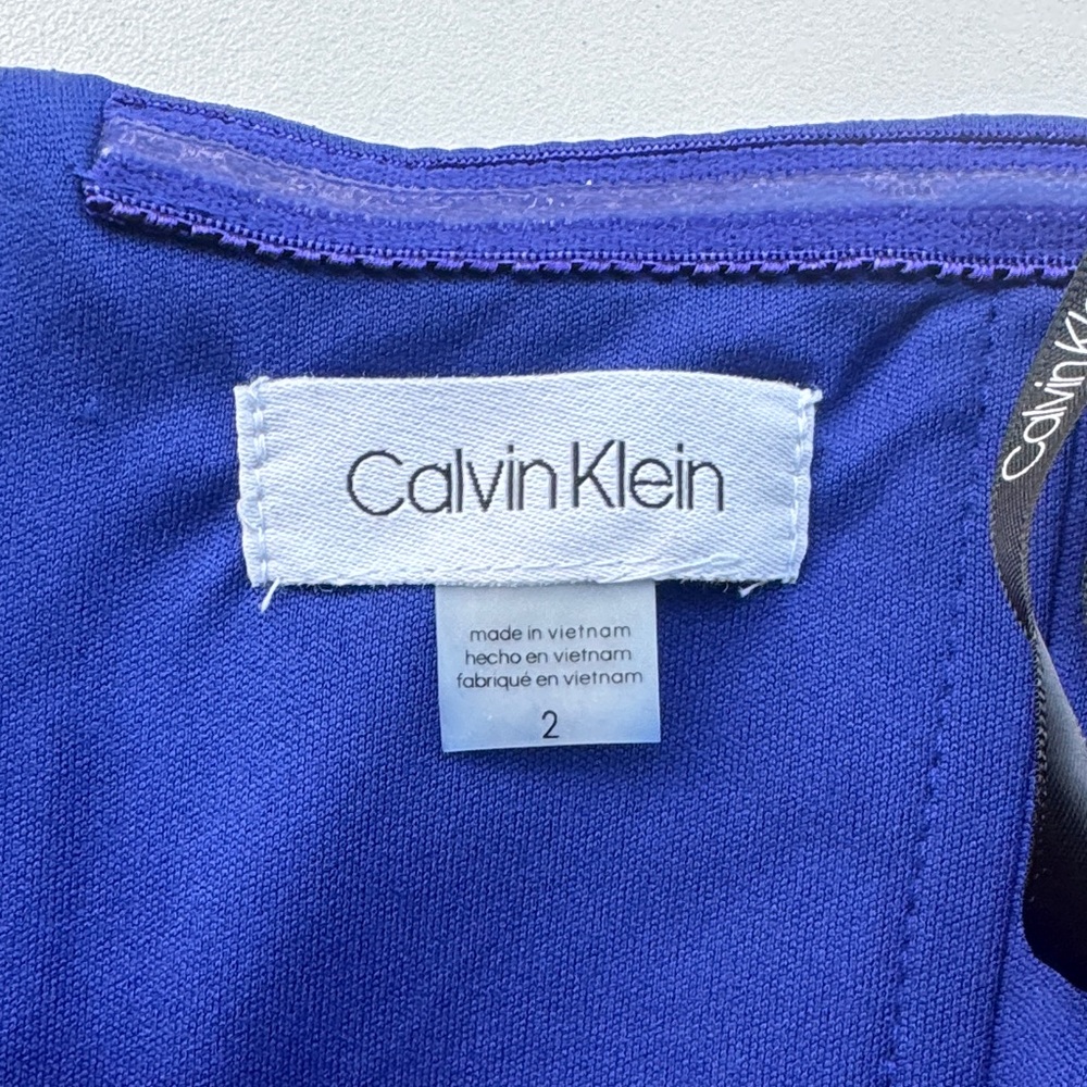 Calvin Klein Royal Blue Off-Shoulder Dress - Picture 3 of 4